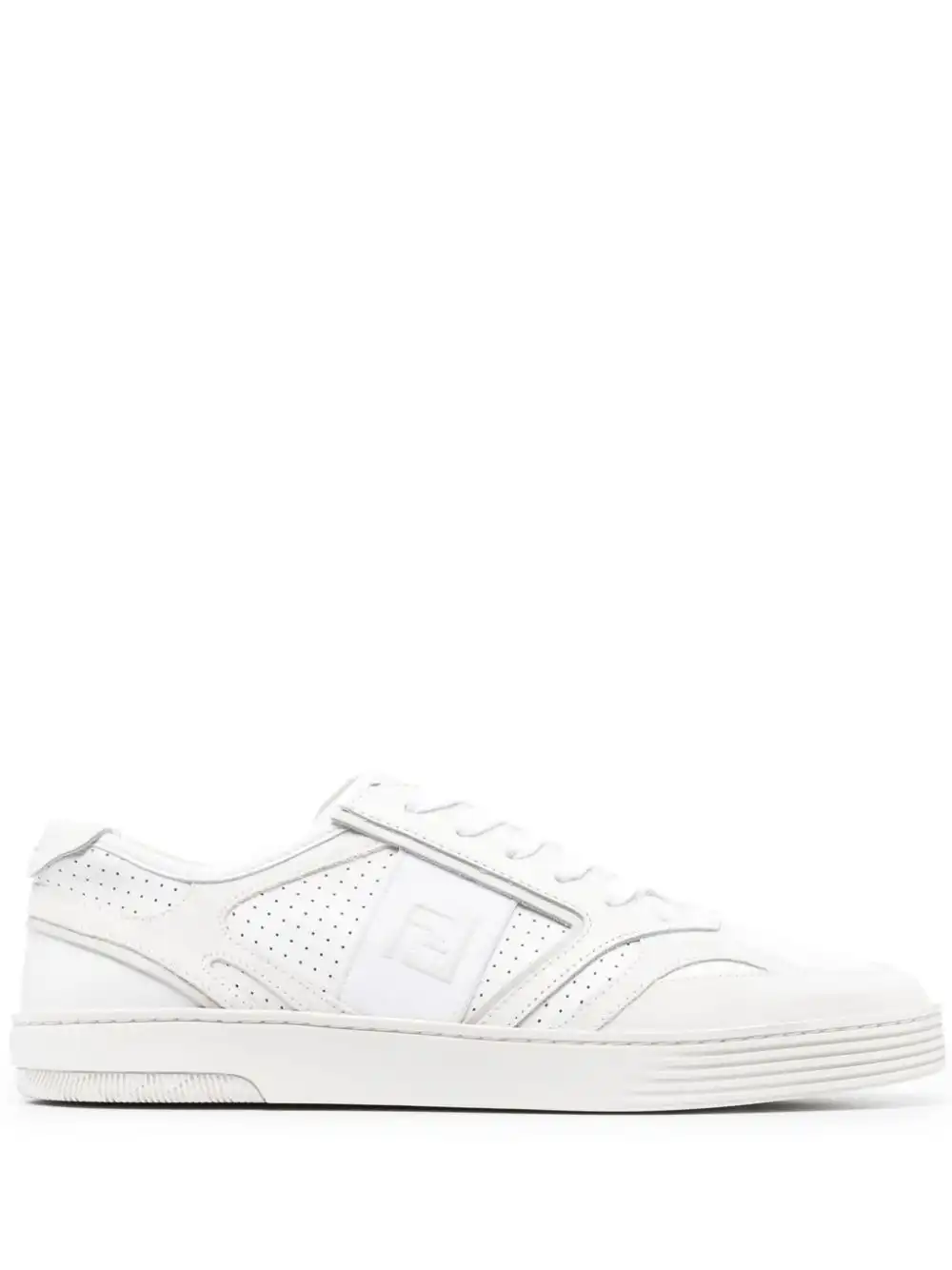 Affordable FENDI FF-embroidered lace-up sneakers