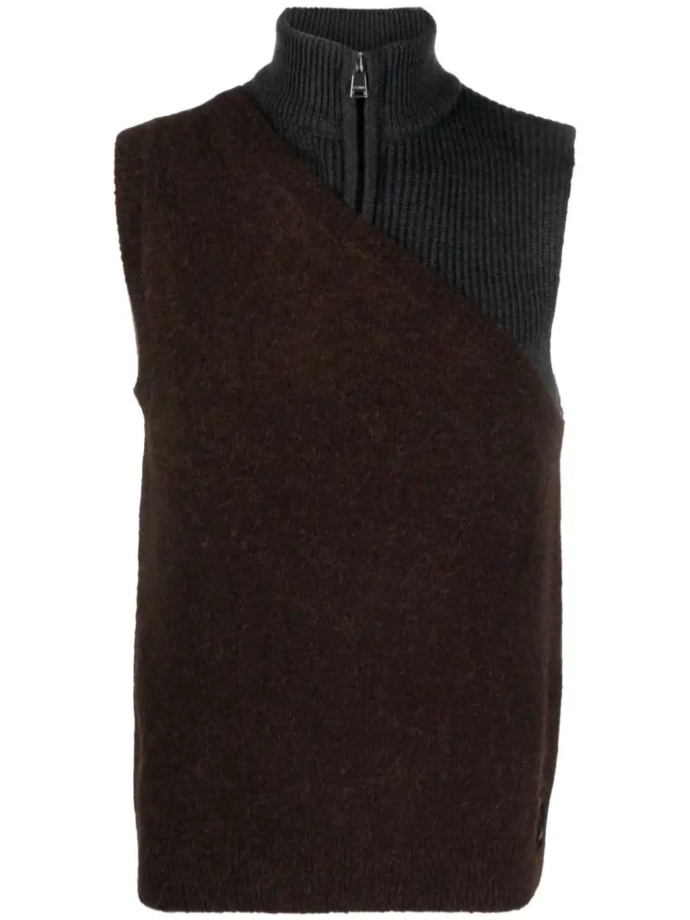 Cheap FENDI panelled ribbed zipped vest