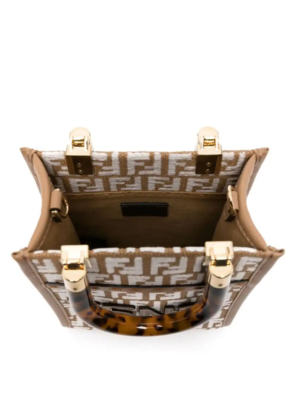 Affordable FENDI Zucca mini logo patch handbag