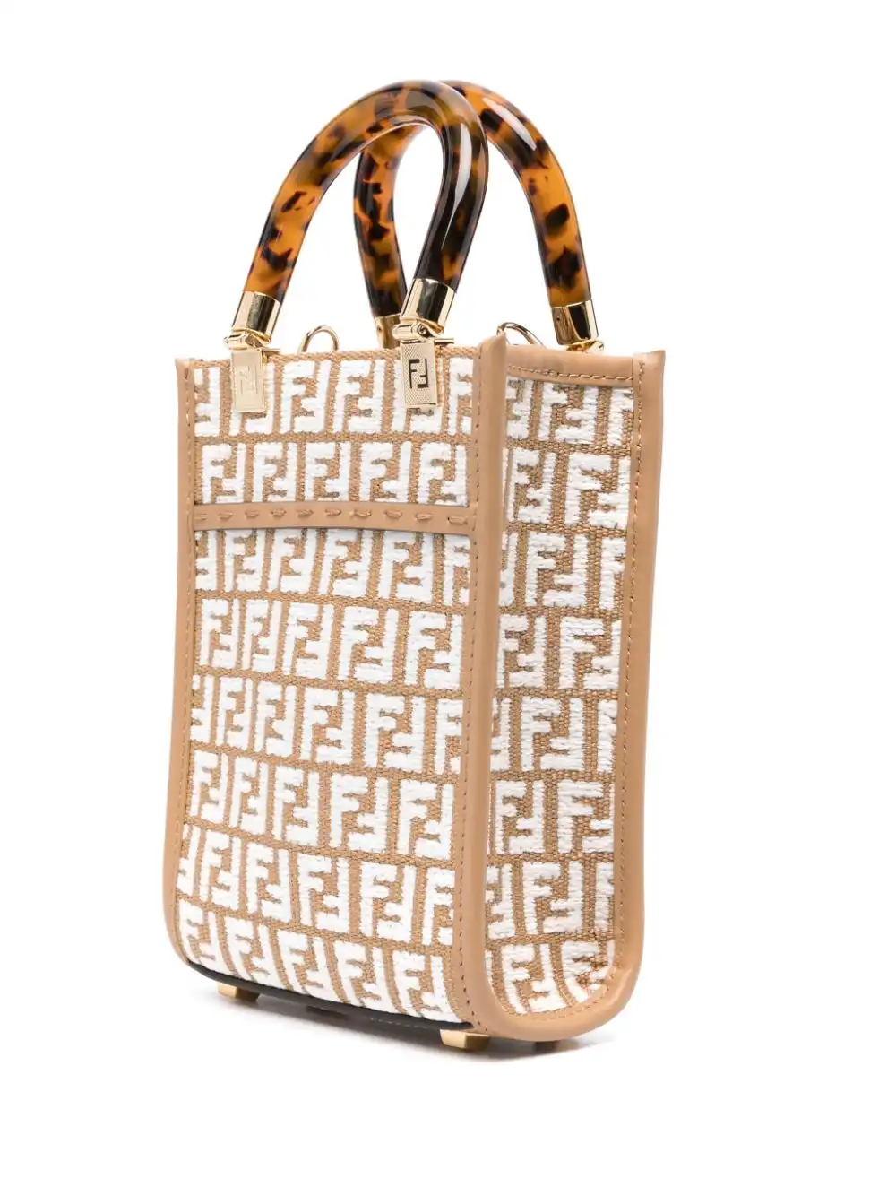 Affordable FENDI Zucca mini logo patch handbag