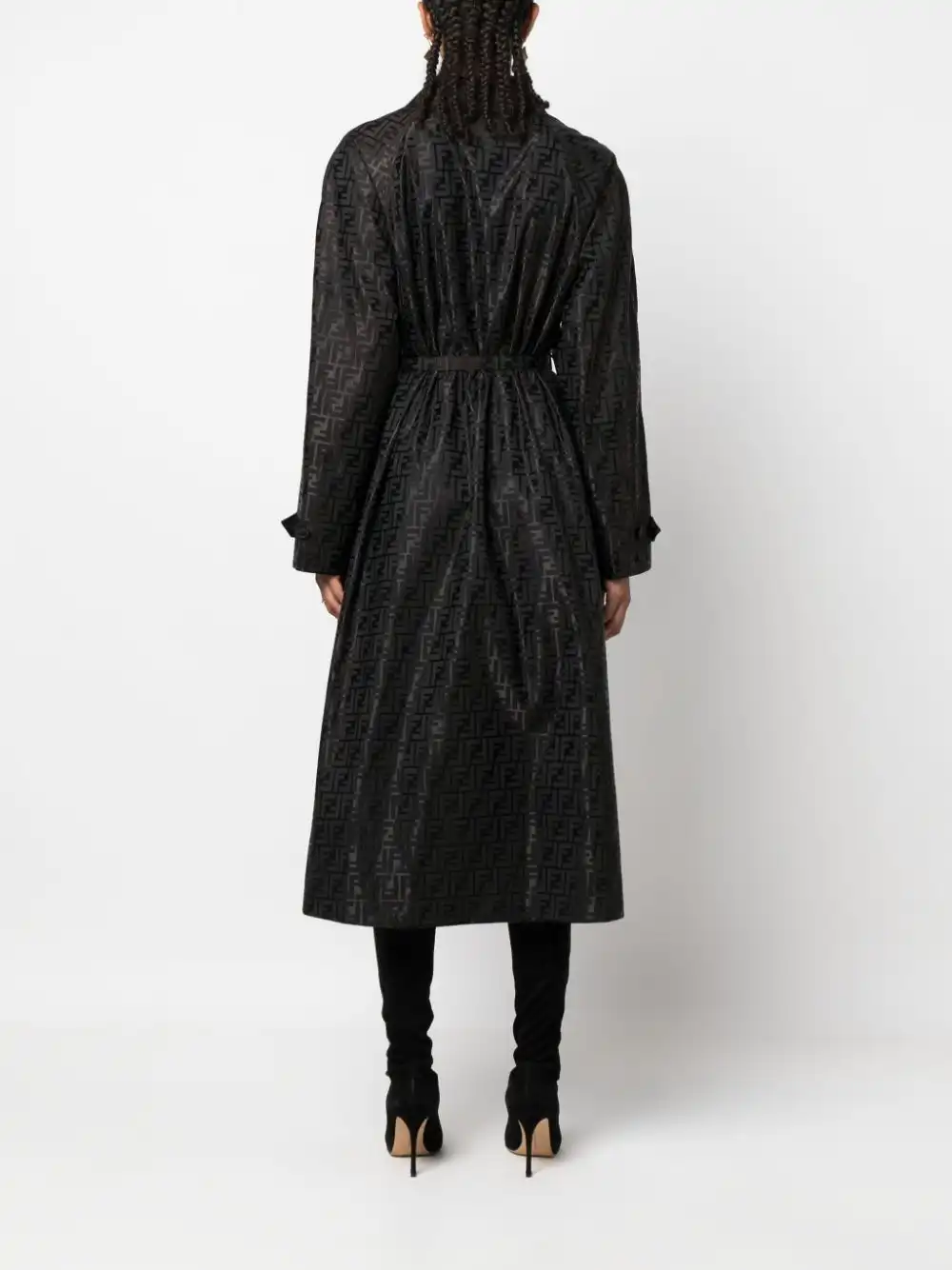 Cheap FENDI FF jacquard trench coat