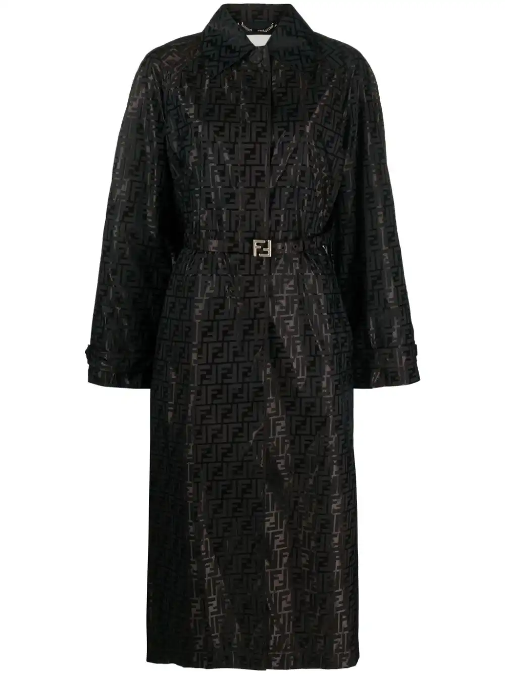 Cheap FENDI FF jacquard trench coat