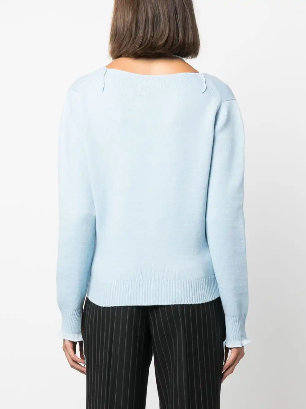 Cheap FENDI logo-embroidered cut-out fine-knit jumper