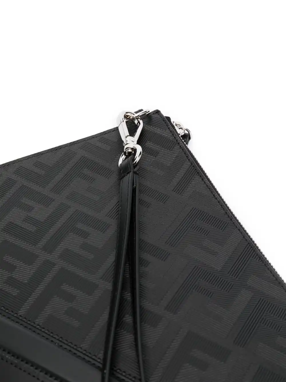 Affordable FENDI FF-pattern leather clutch bag