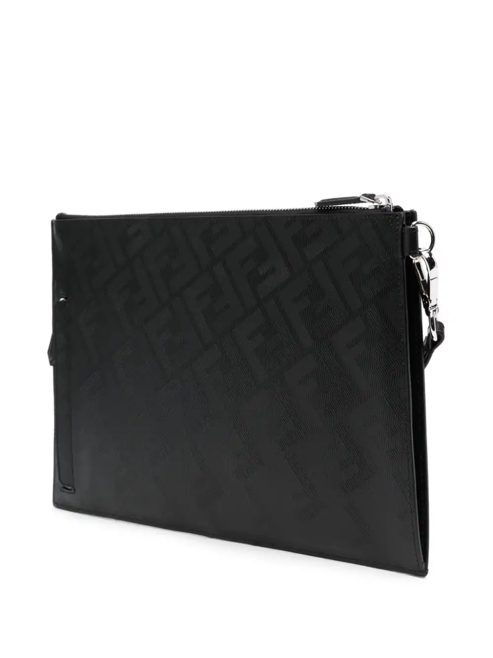 Affordable FENDI FF-pattern leather clutch bag