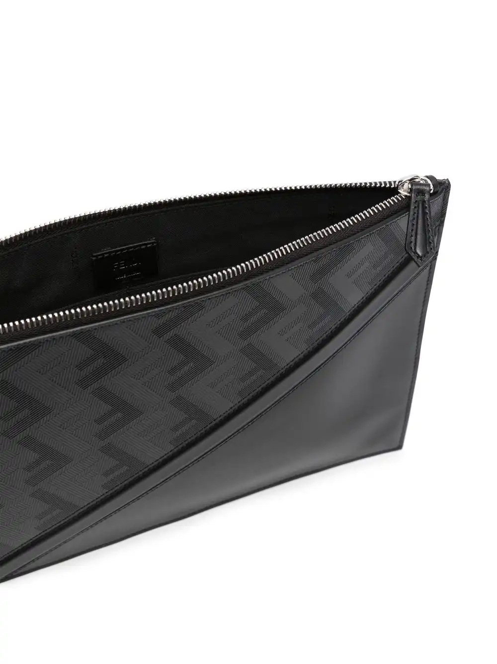 Affordable FENDI FF-pattern leather clutch bag