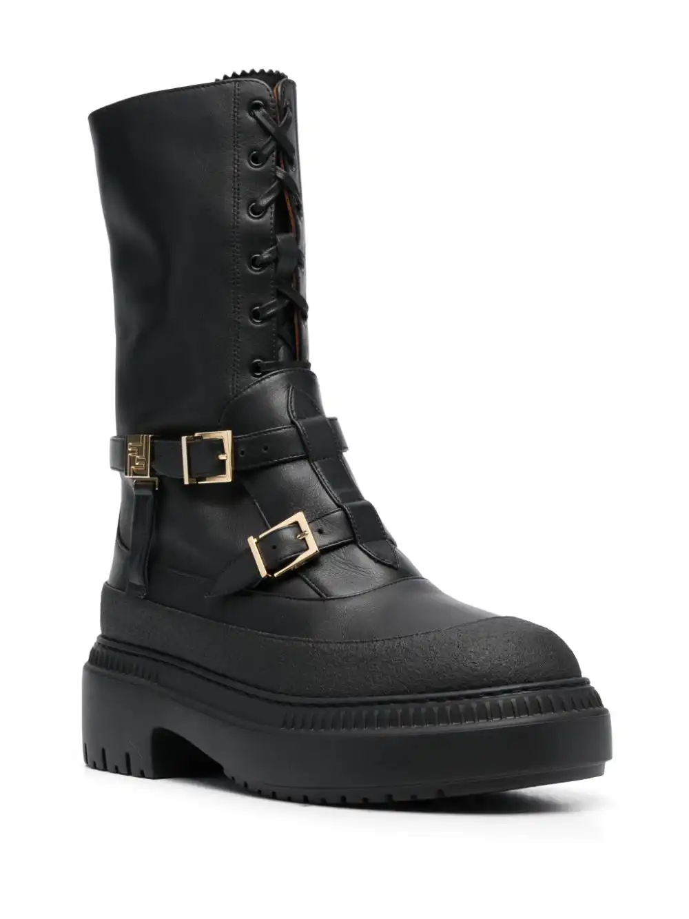 Cheap FENDI Delfina leather biker boots