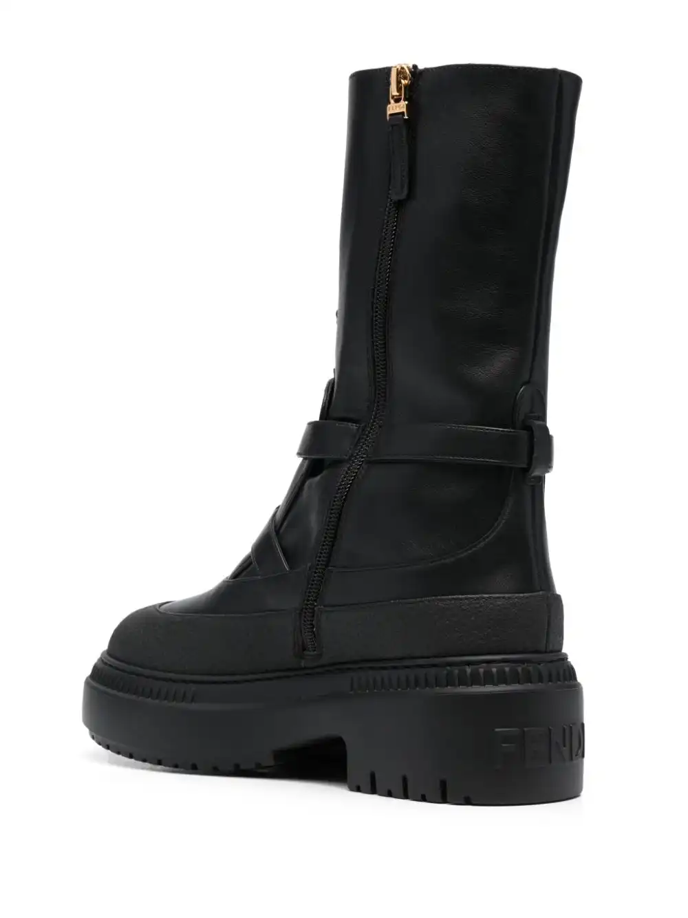 Cheap FENDI Delfina leather biker boots