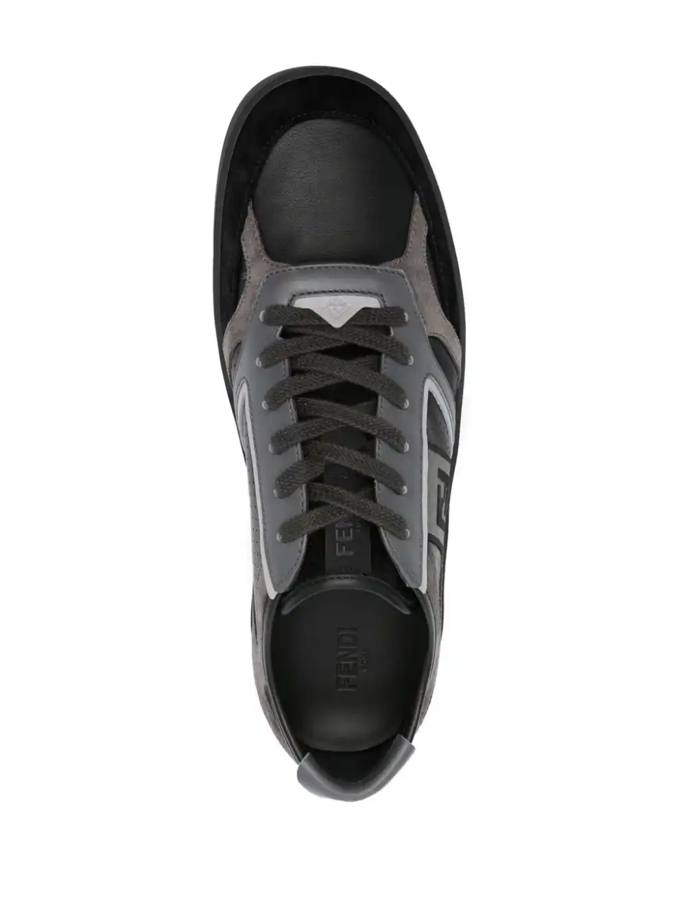 Affordable FENDI FF-embroidered lace-up sneakers