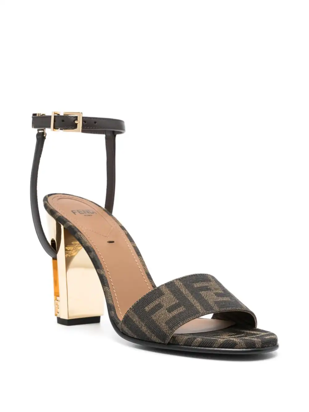 Cheap FENDI Zucca monogram heeled sandals