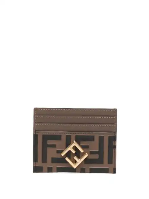 FENDI FF Diamonds leather cardholder