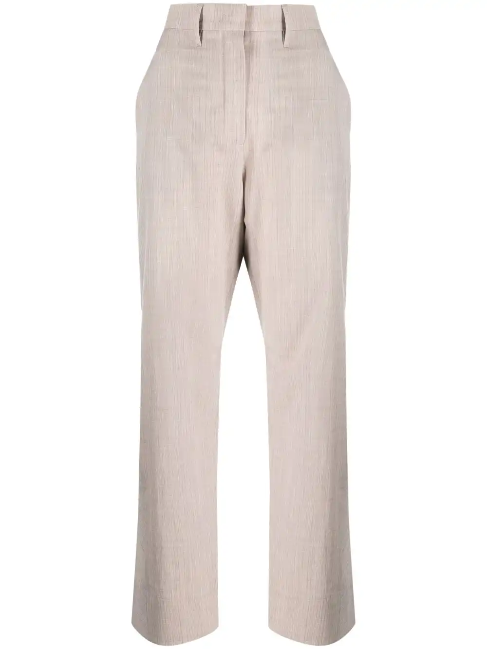 Cheap FENDI melange-effect straight-leg wool trousers