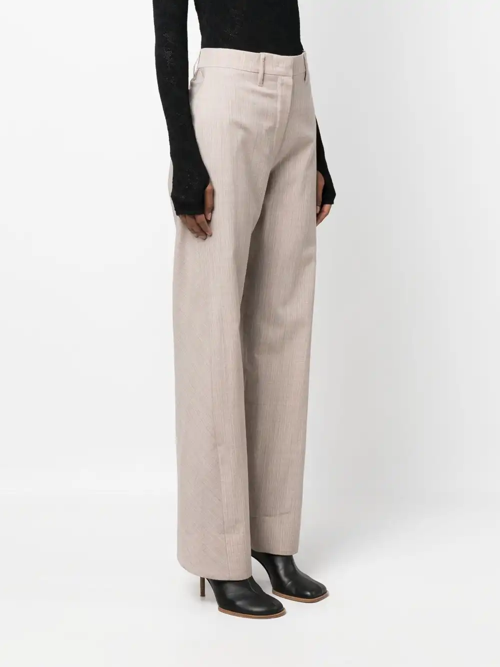 Cheap FENDI melange-effect straight-leg wool trousers