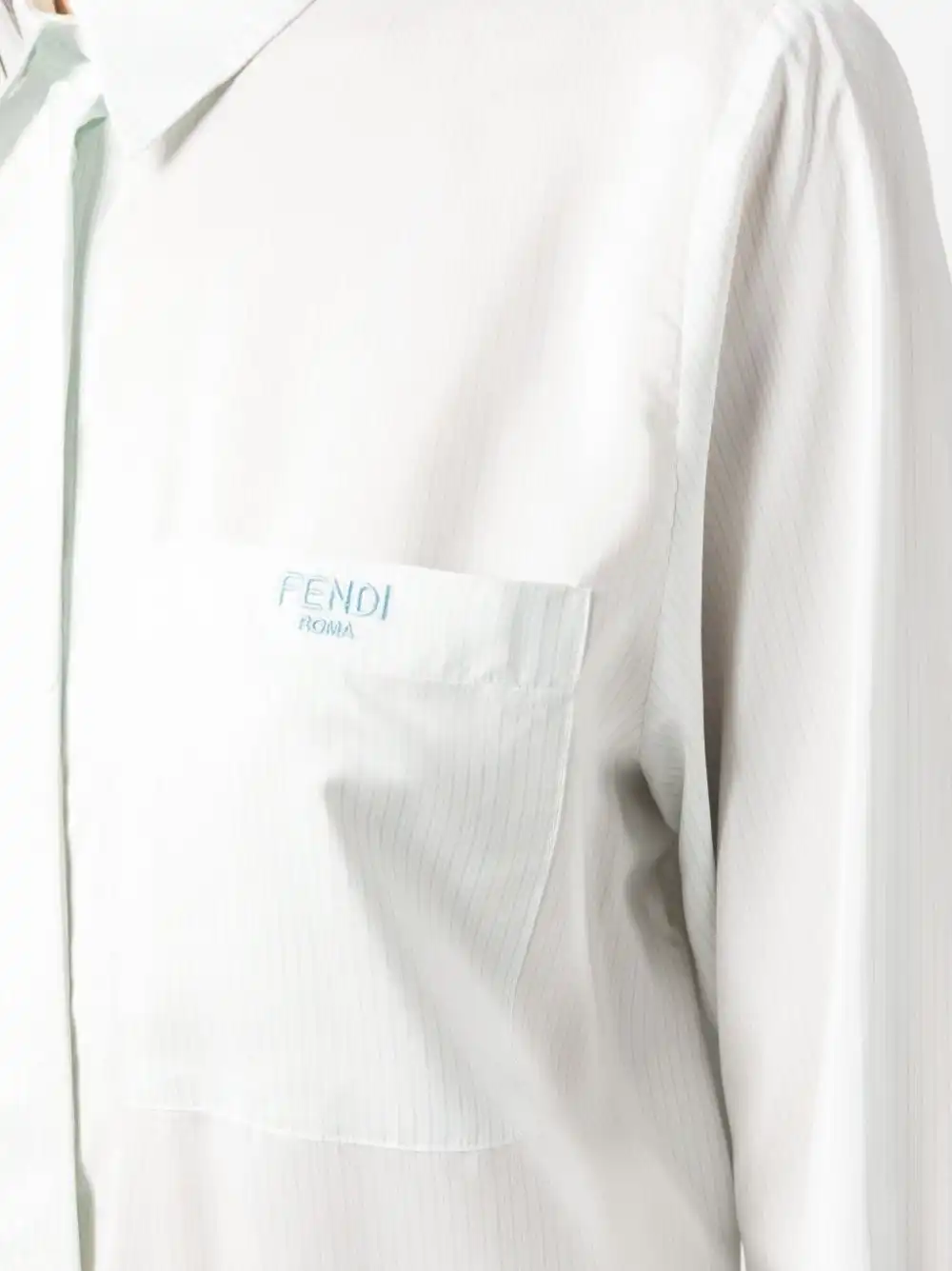 Affordable FENDI logo-embroidered striped shirt