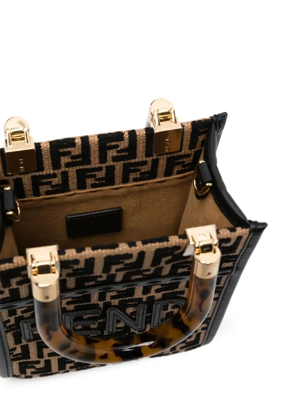 Affordable FENDI FF-motif raffia crossbody bag