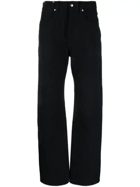 FENDI logo-jacquard straight-leg cotton trousers