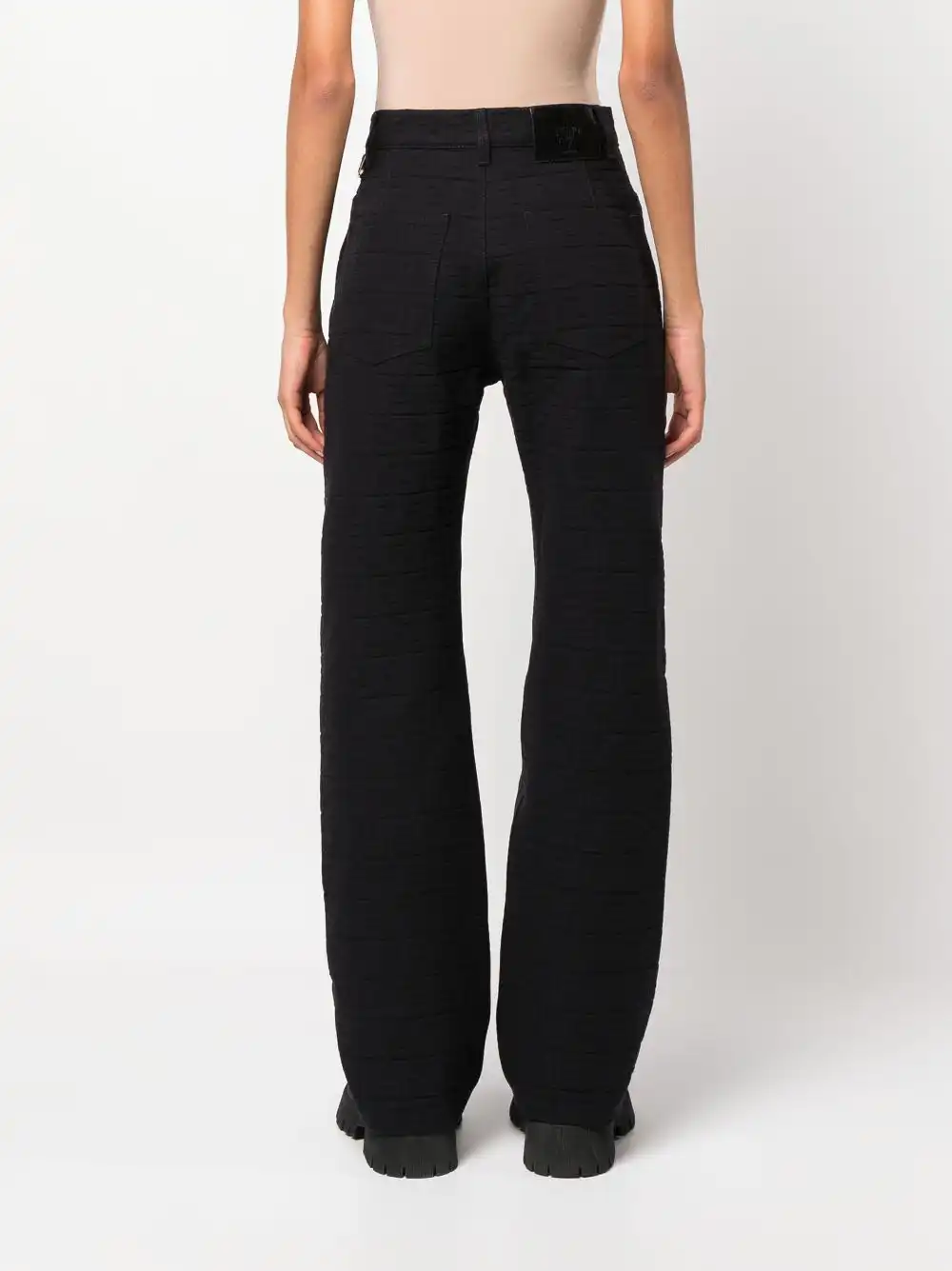 Affordable FENDI logo-jacquard straight-leg cotton trousers