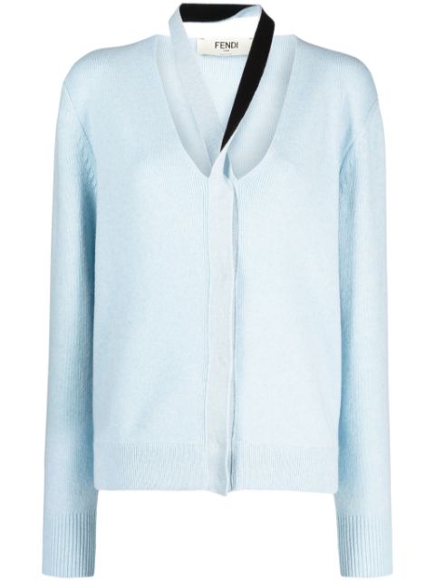 FENDI V-neck knitted cardigan