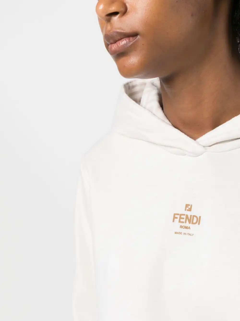 Cheap FENDI logo-print cotton hoodie