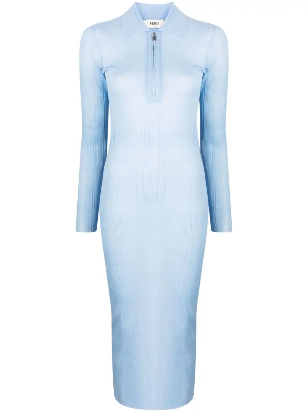 Cheap FENDI long-sleeve ribbed midi dress