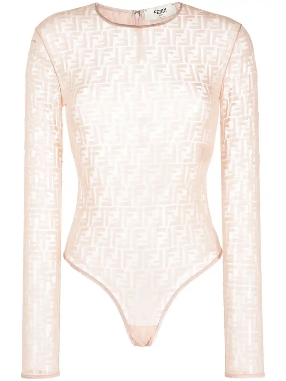 Affordable FENDI monogram-jacquard mesh bodysuit