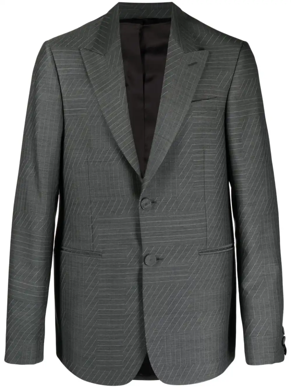 Cheap FENDI striped single-breasted wool blazer