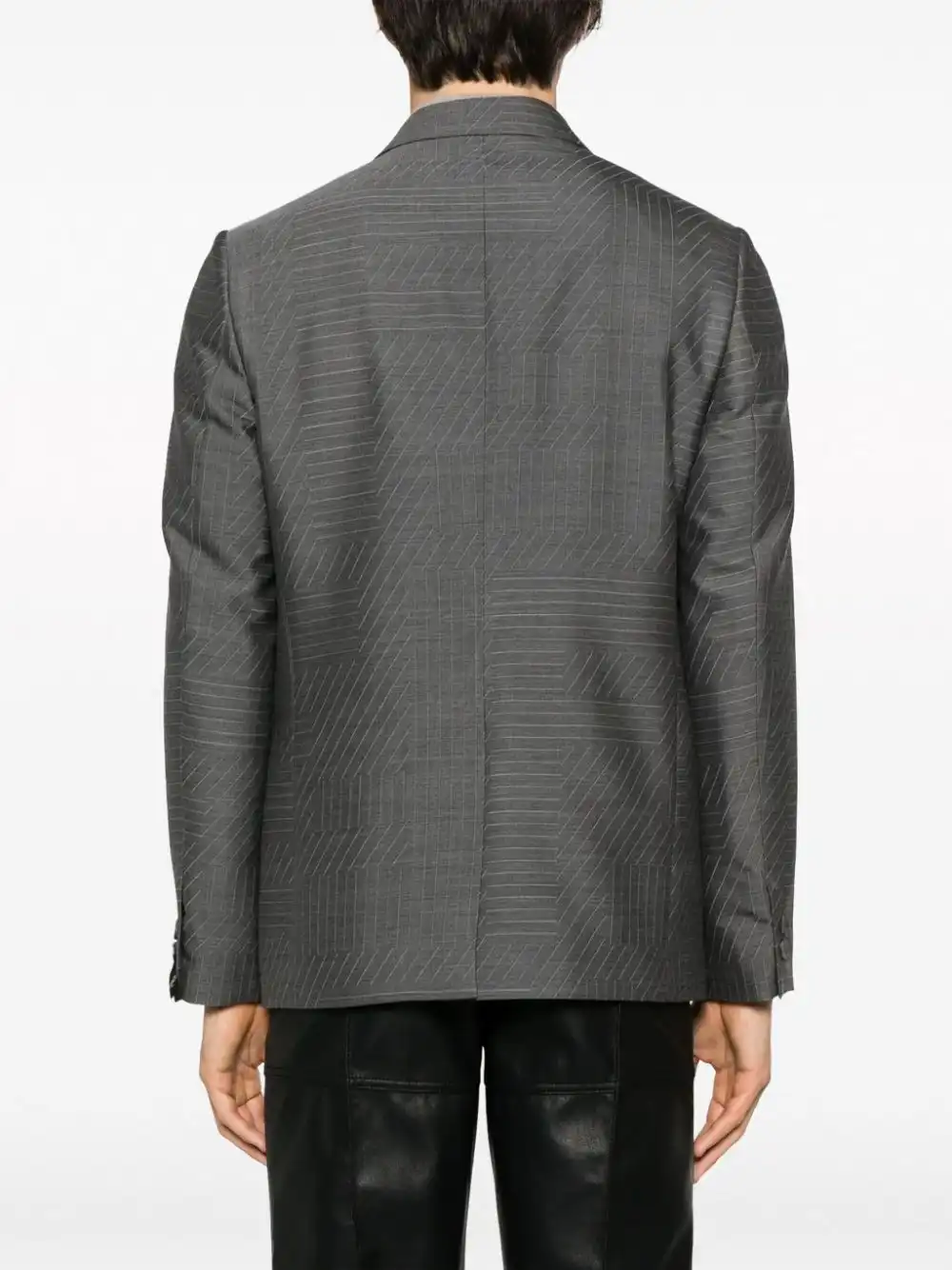 Cheap FENDI striped single-breasted wool blazer