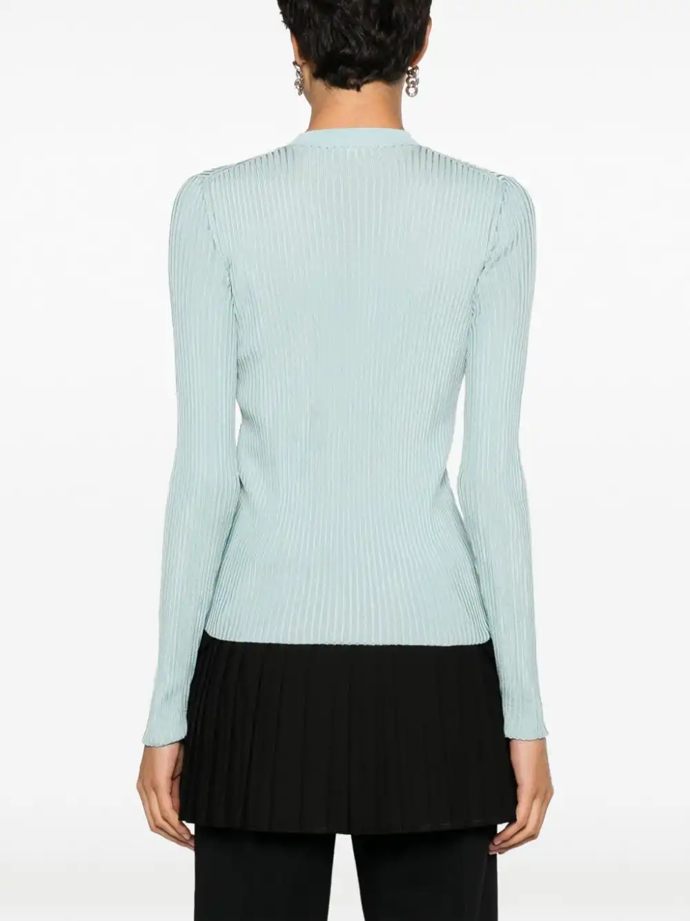 Cheap FENDI colour-block ribbed-knit silk-blend top