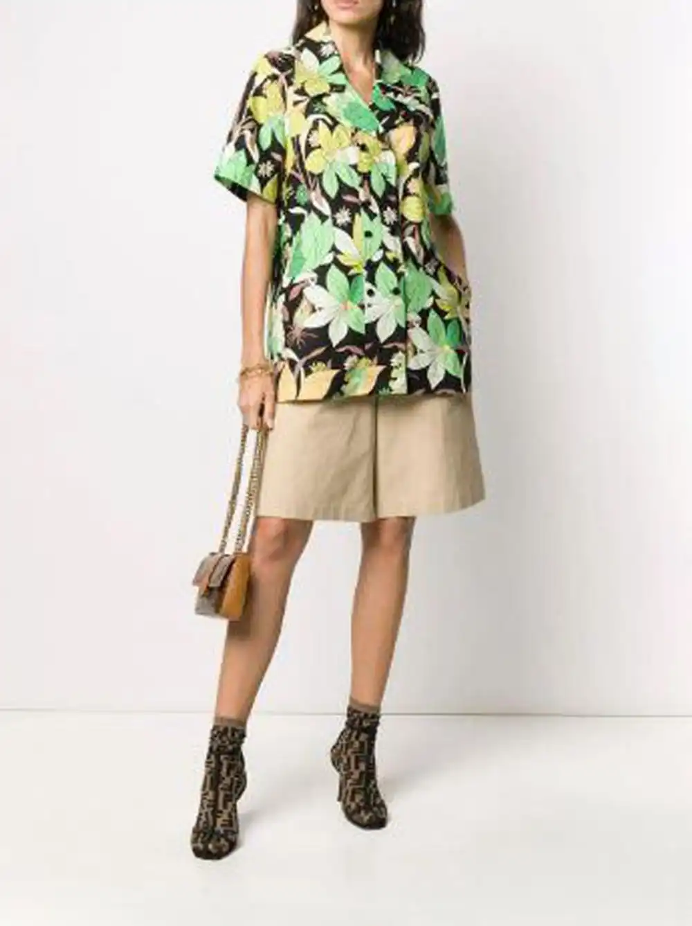 Cheap FENDI Floral Print Short Sleeve Shirt