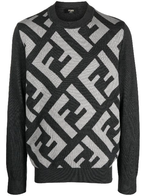 FENDI FF-jacquard wool jumper