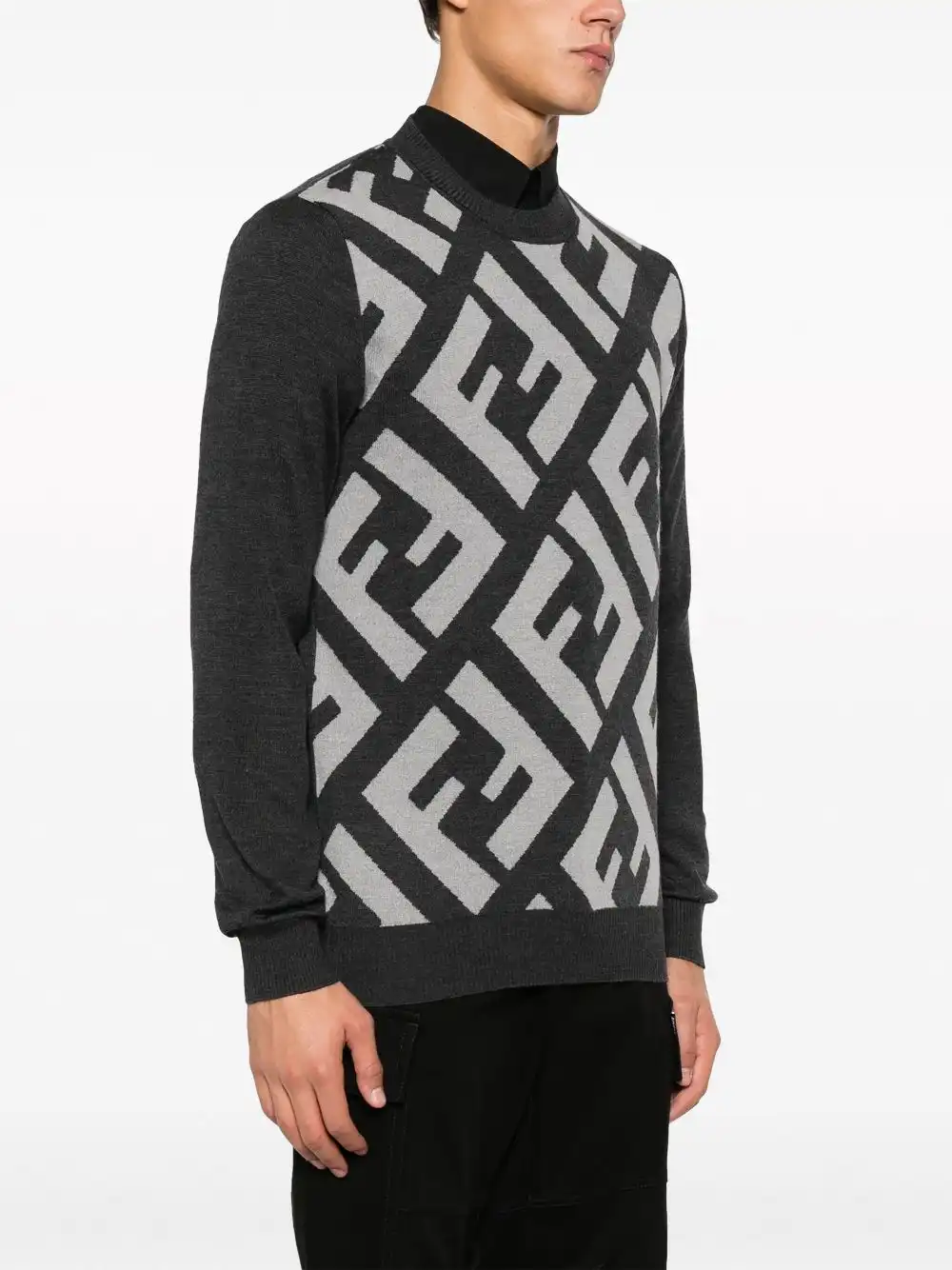 Cheap FENDI FF-jacquard wool jumper