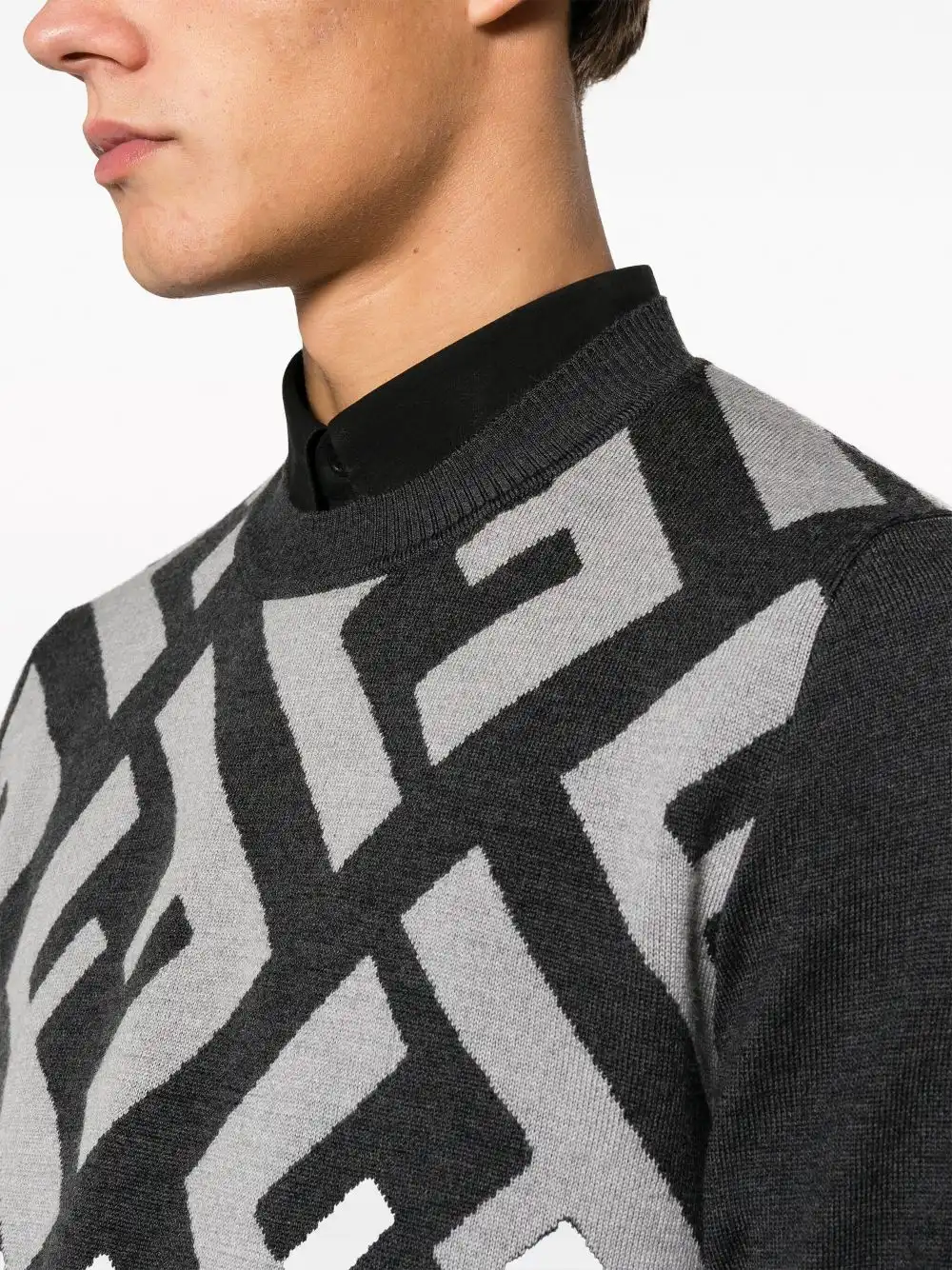 Cheap FENDI FF-jacquard wool jumper