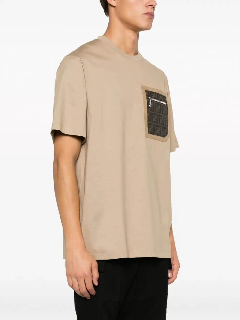 Cheap FENDI FF-motif patch-pocket T-shirt