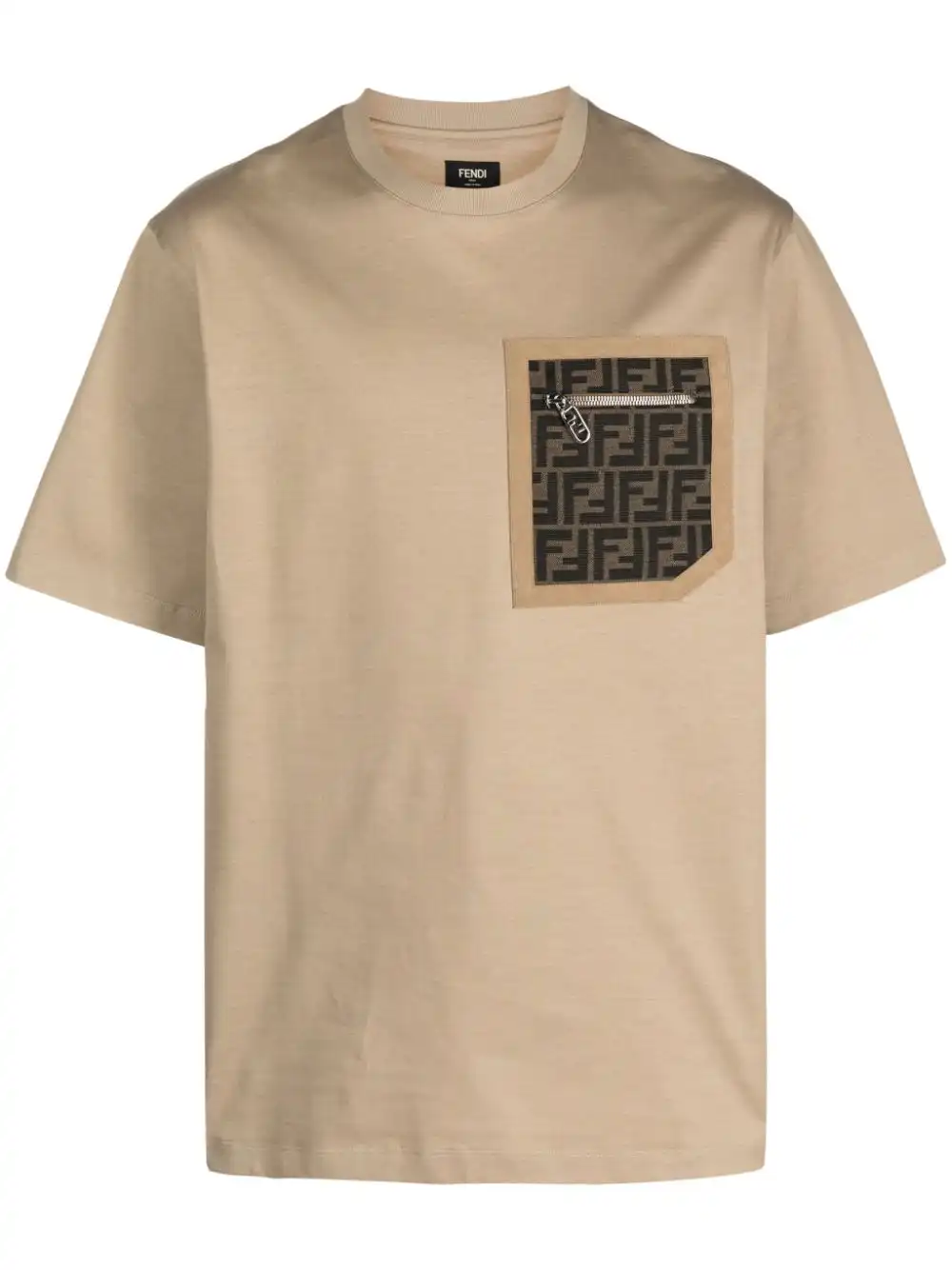 Cheap FENDI FF-motif patch-pocket T-shirt