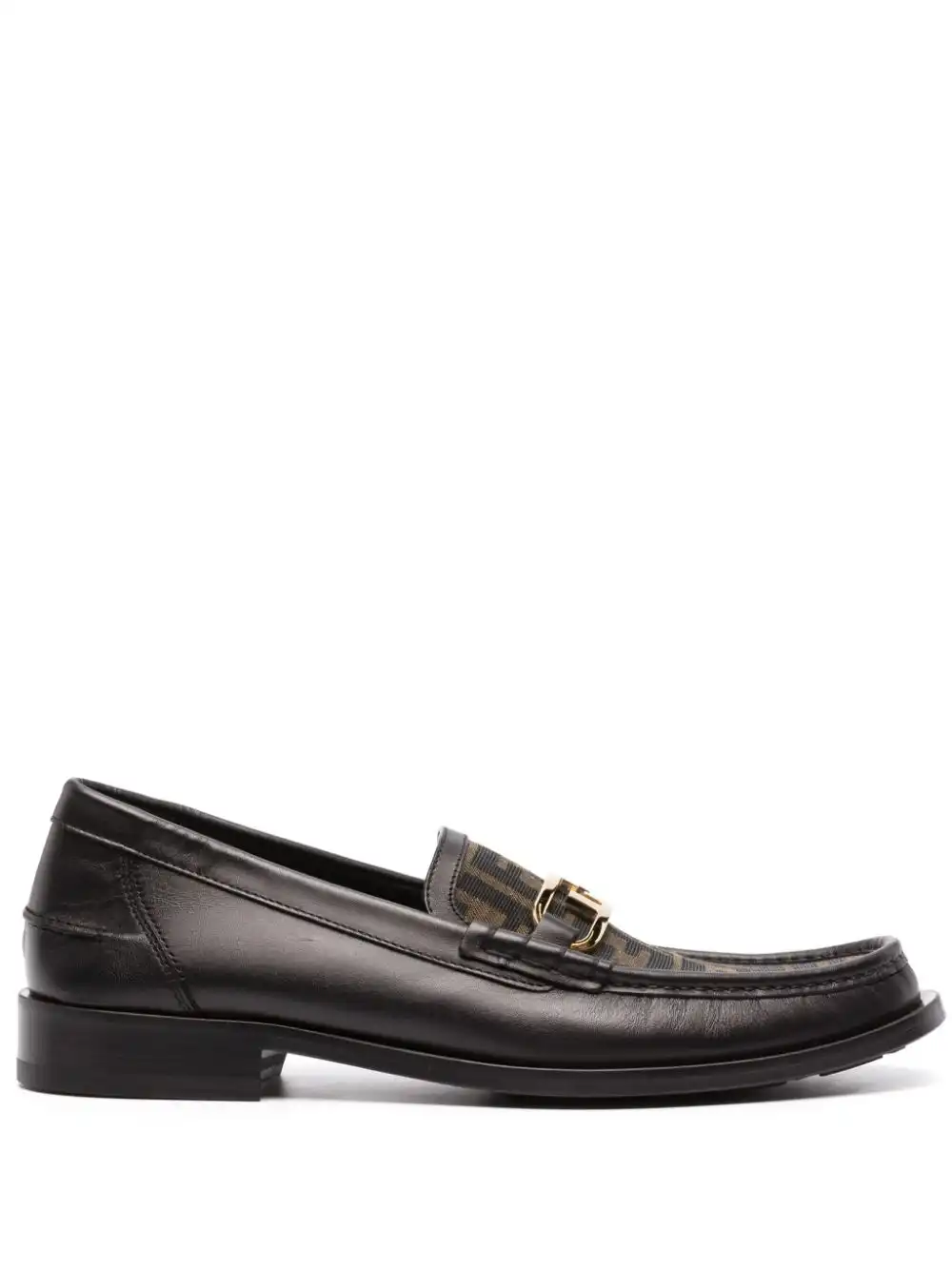 Cheap FENDI FF pattern-print panelled loafers