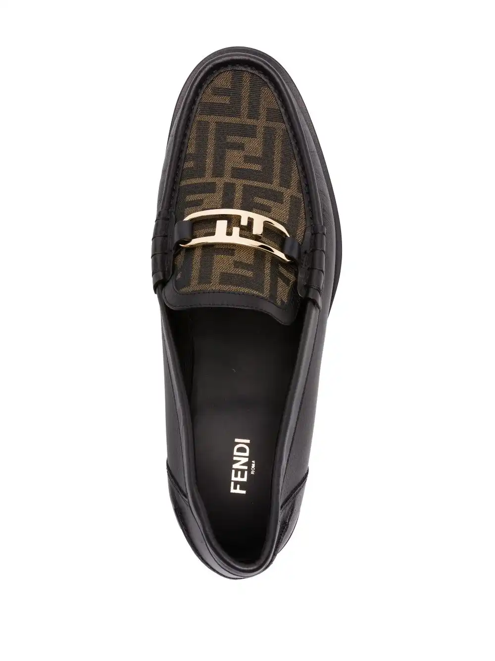 Cheap FENDI FF pattern-print panelled loafers