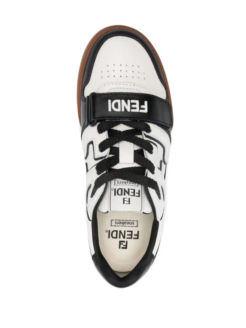 Cheap FENDI Match panelled leather sneakers