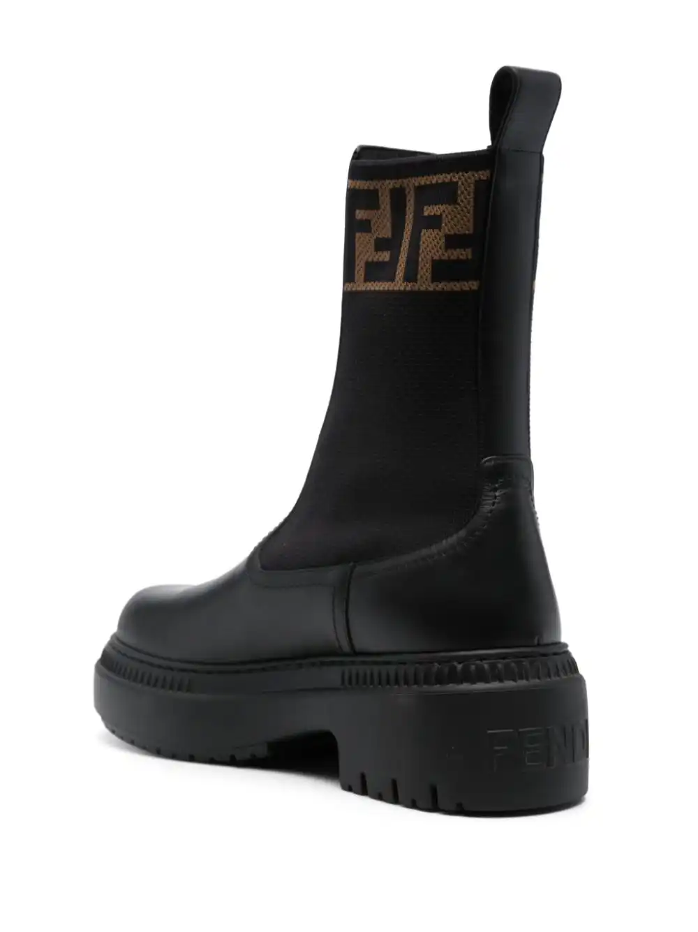 Affordable FENDI Domino leather ankle boots