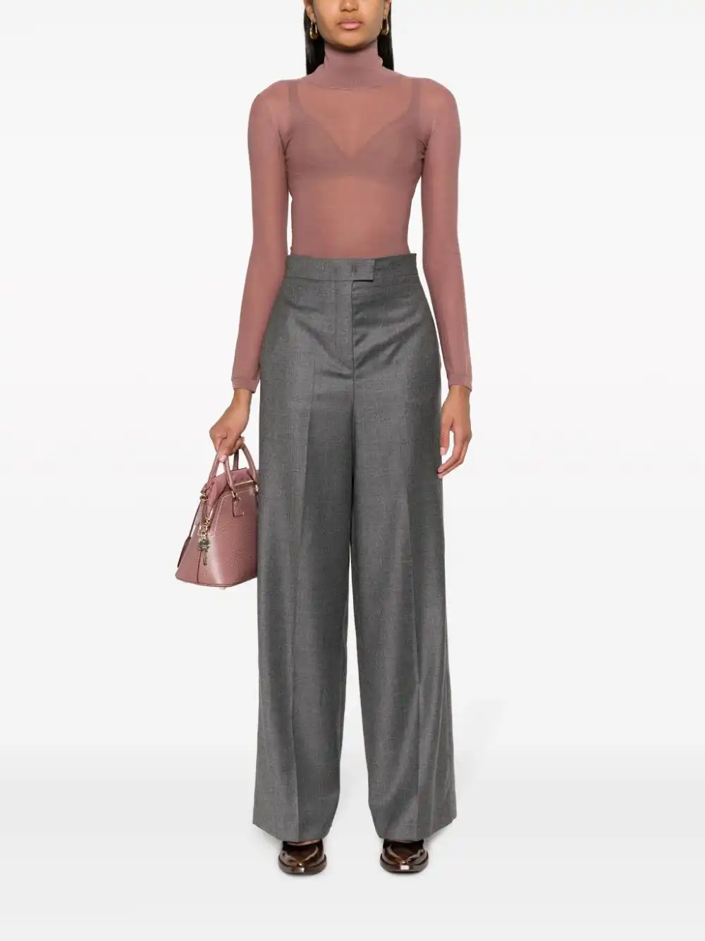 Affordable FENDI palazzo wool trousers