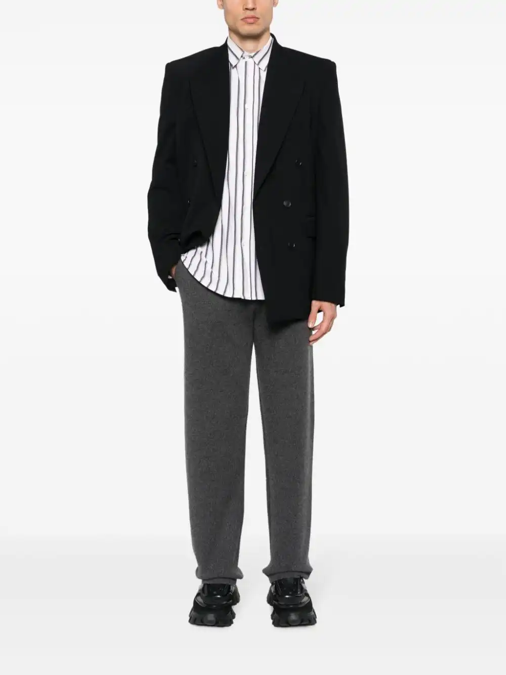 Cheap FENDI melange-effect cashmere track pants