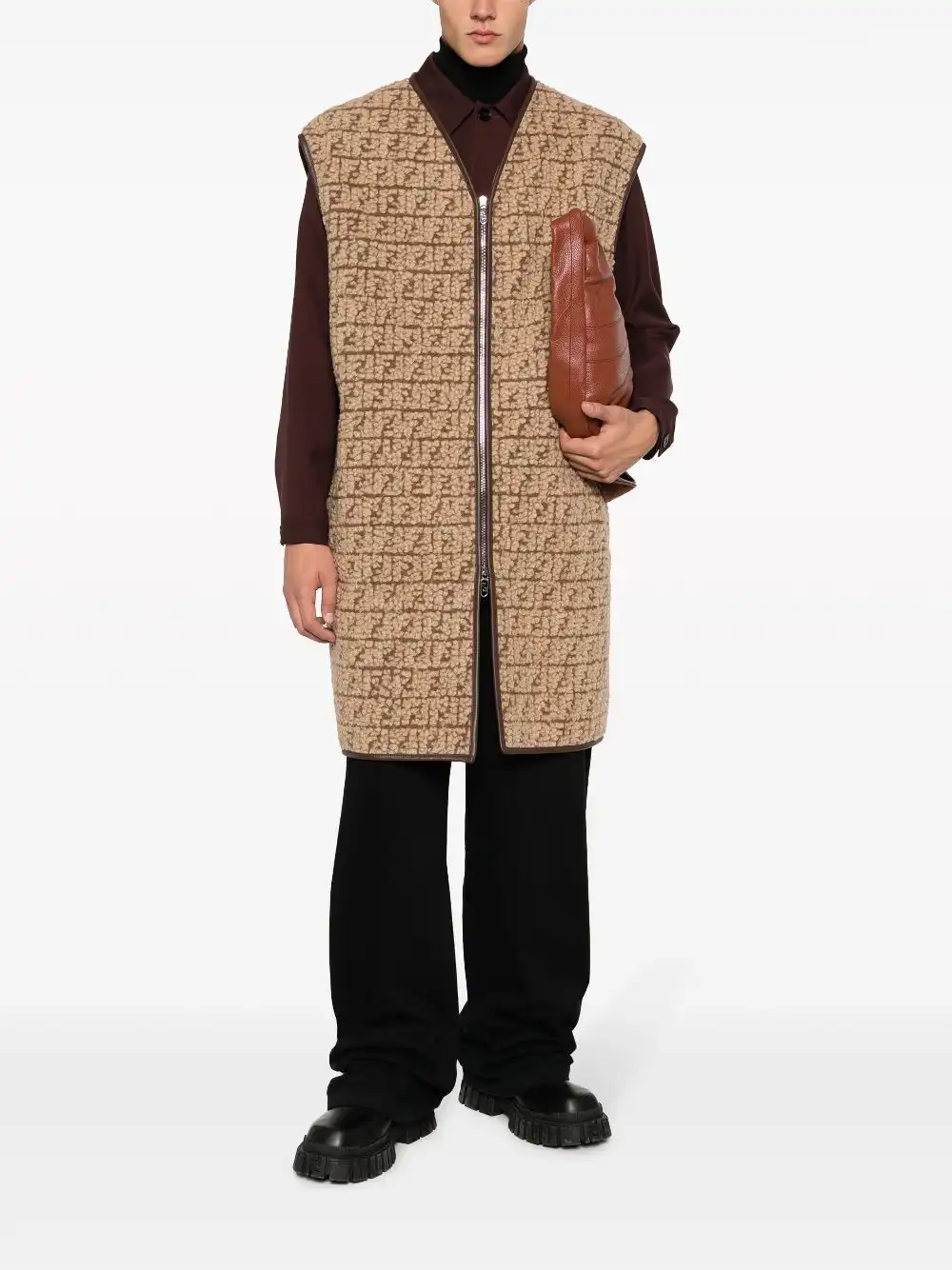 Cheap FENDI FF-monogram fleece gilet