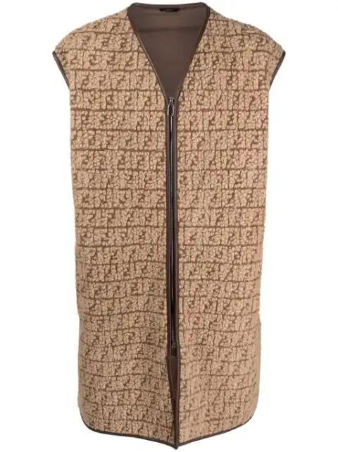 FENDI FF-monogram fleece gilet