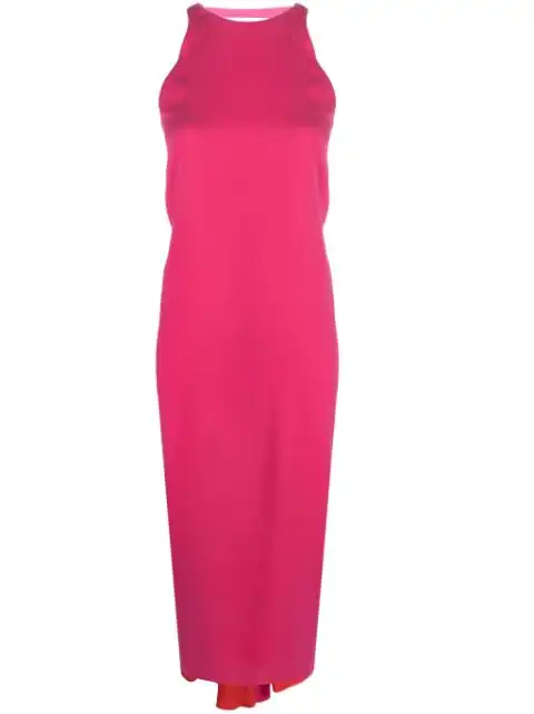 Affordable FENDI drape-detailing silk midi dress