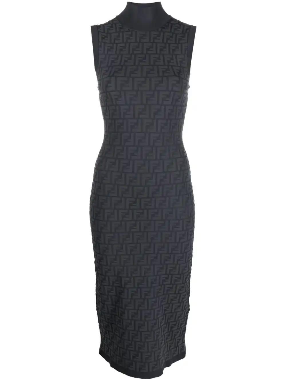 Cheap FENDI FF-intarsia knit ribbed-knit midi dress