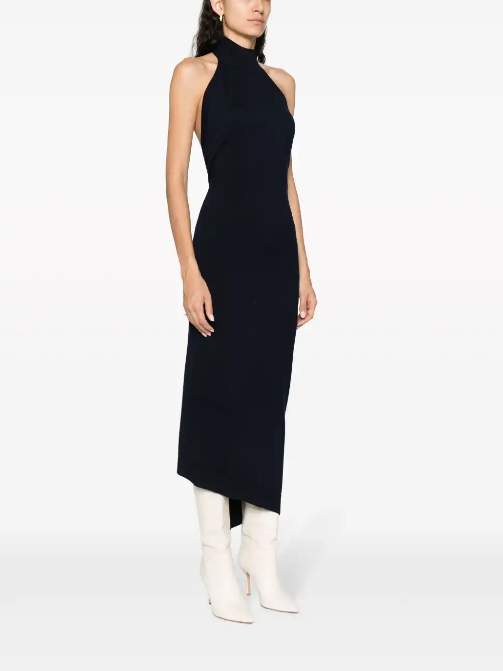 Affordable FENDI funnel-neck sleeveless ribbed-knit dress