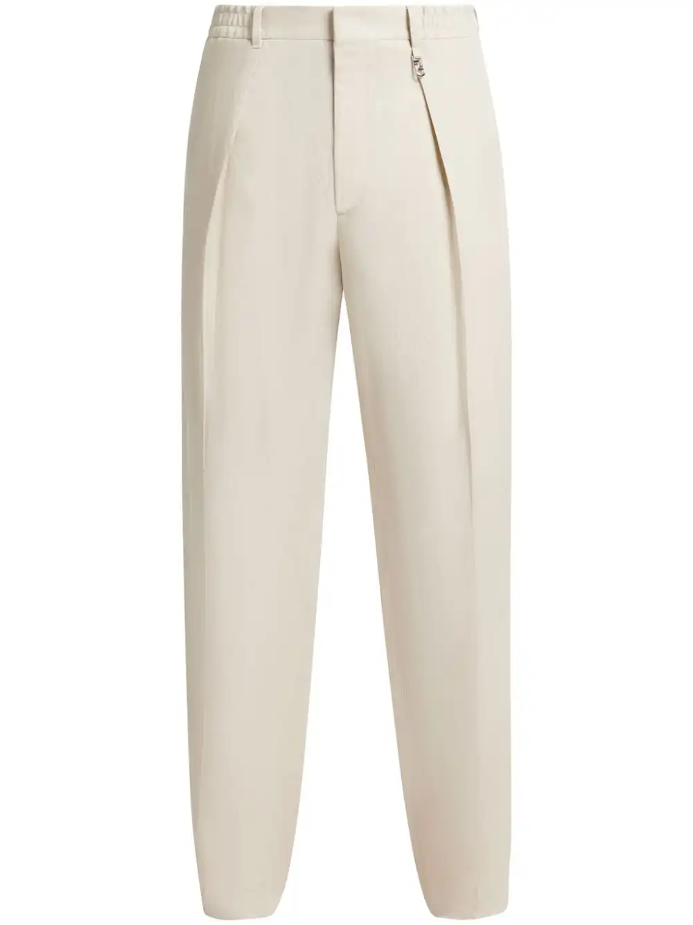 Affordable FENDI pintuck-detail straight-leg trousers