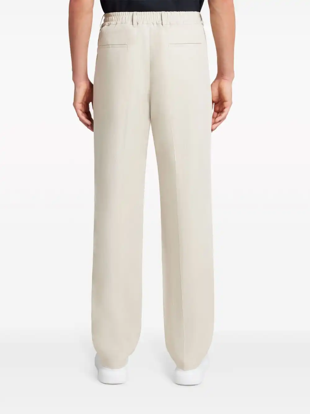 Affordable FENDI pintuck-detail straight-leg trousers