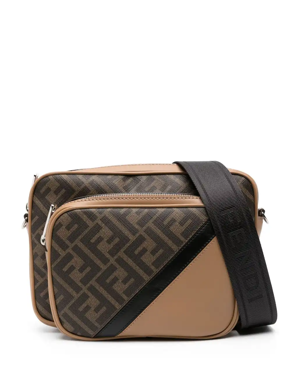 Cheap FENDI FF-pattern leather shoulder bag