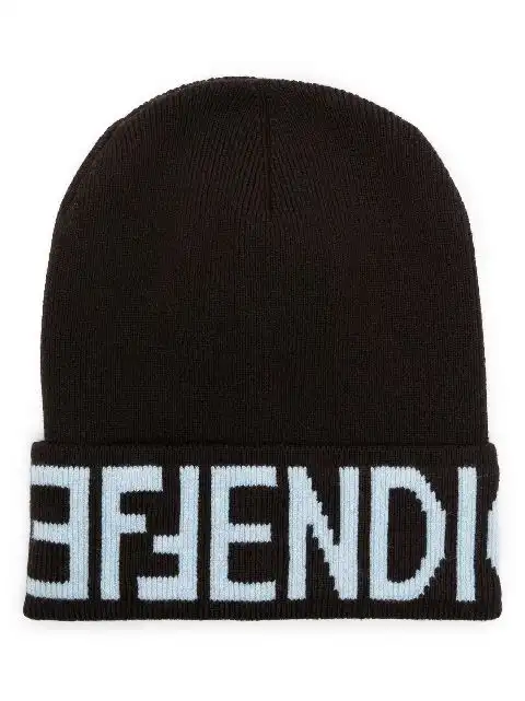 Cheap FENDI FF-motif turn-up brim beanie