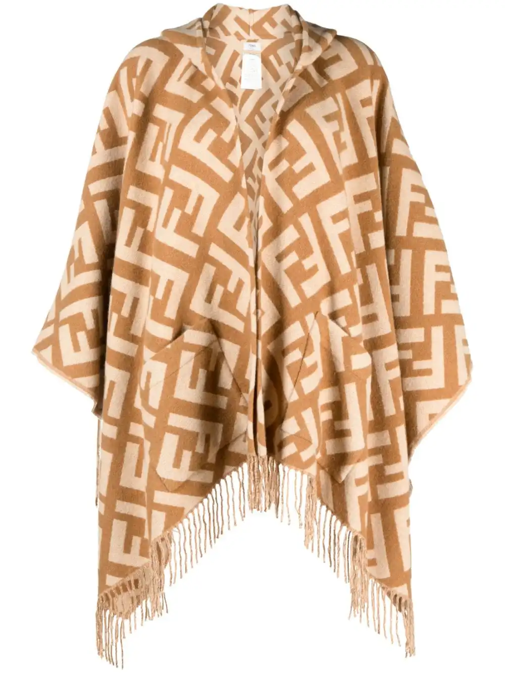 Cheap FENDI FF-jacquard cashmere poncho